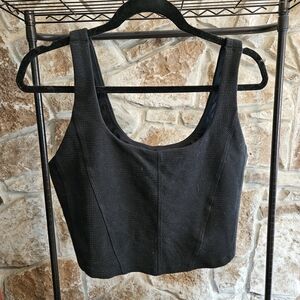 Aerie OFFLINE Corset Style Black Crop Tank